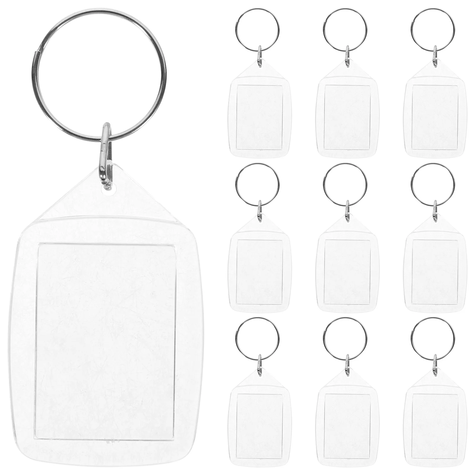 

10Pcs Blank Photo Keychain DIY Frame Pendant Clear Plastic Keyring Decorative Picture Holder Compact Key Chain Bulk Craft