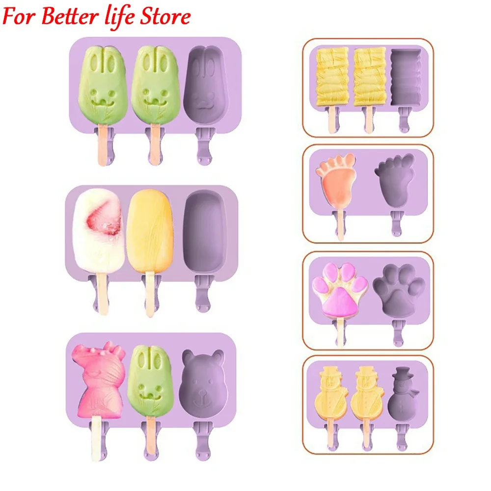 

Silicone Ice Cream Mold Popsicle Molds with Lid DIY Homemade Ice Lolly Mold Ice Cream Popsicle Ice Maker Mould Ice trays Mold