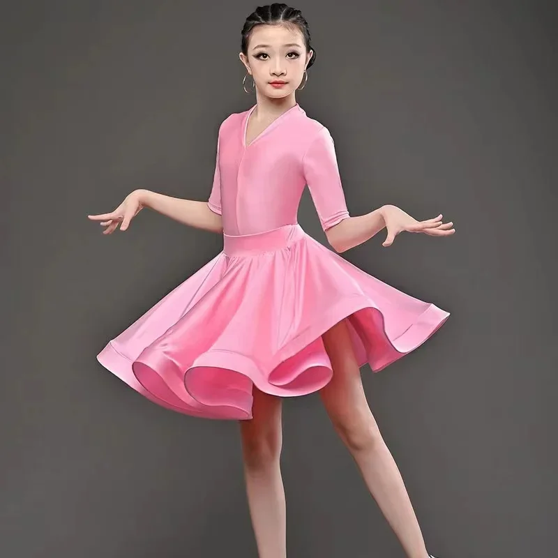 Rumba Cha Cha Samba kids Practice Dress prestazioni latine Professional Latin Girls Ballroom Dancing Dresses