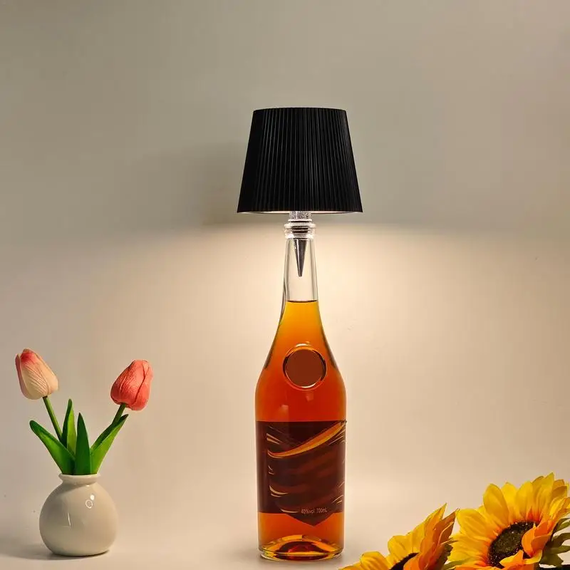 Wireless Bottle Lamp LED Liquor Bottle Light 3 Color Dimming Table Night Light Touch Control Decorative Accent Lamp For