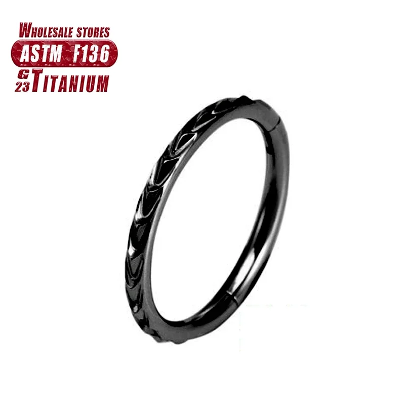 Titanium Septum Clicker Nose Ring with CZ Beads