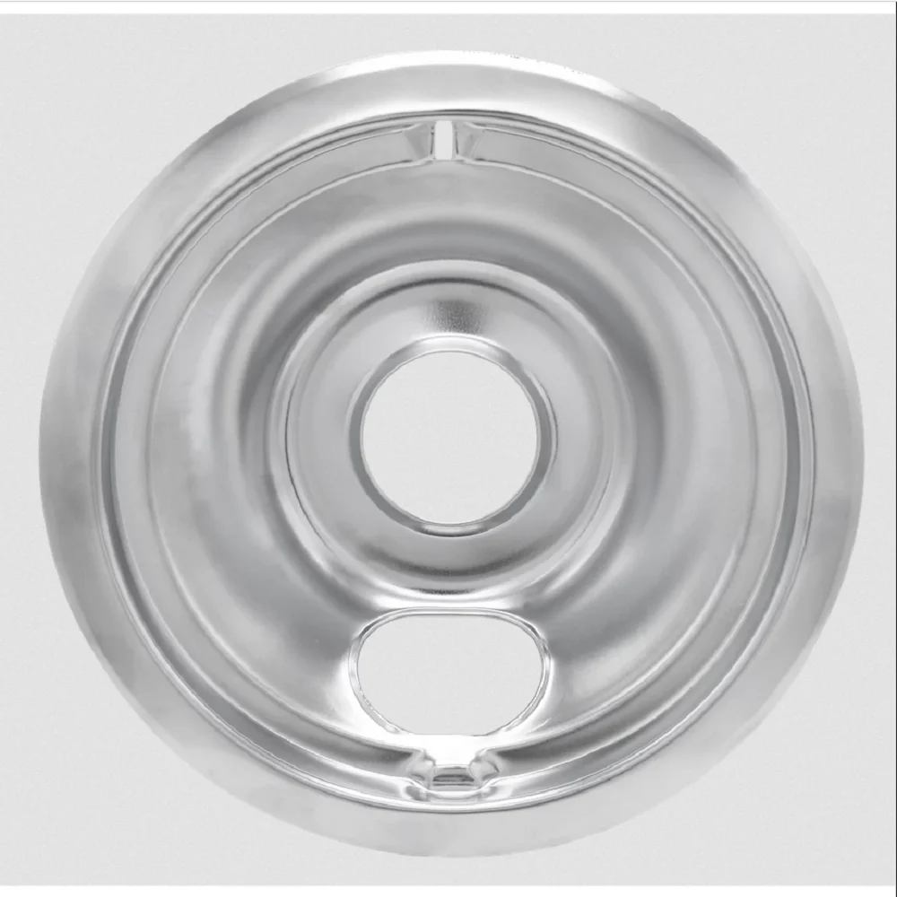 WB31M20 WB31M19 Porcelain Drip Pans for - 2 6-Inch and 2 8-Inch Pans 4 Pack (Sliver Porcelain)