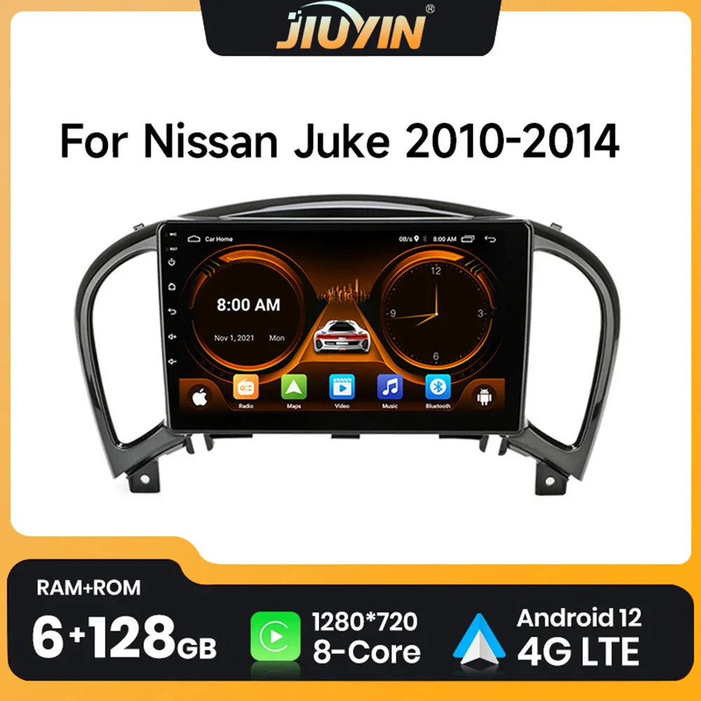 

JIUYIN 2din Android 12 Car Radio Multimedia Video Player For Nissan Juke YF15 2010-2014 GPS Navigation 2 din Head Unit Carplay