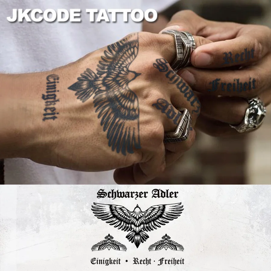Waterproof Semi-permanent Tattoos, German Black Eagle Totem, Temporary Tattoos, Magic Tattoos, Lasts 1-2 Weeks, Tattoo For Man