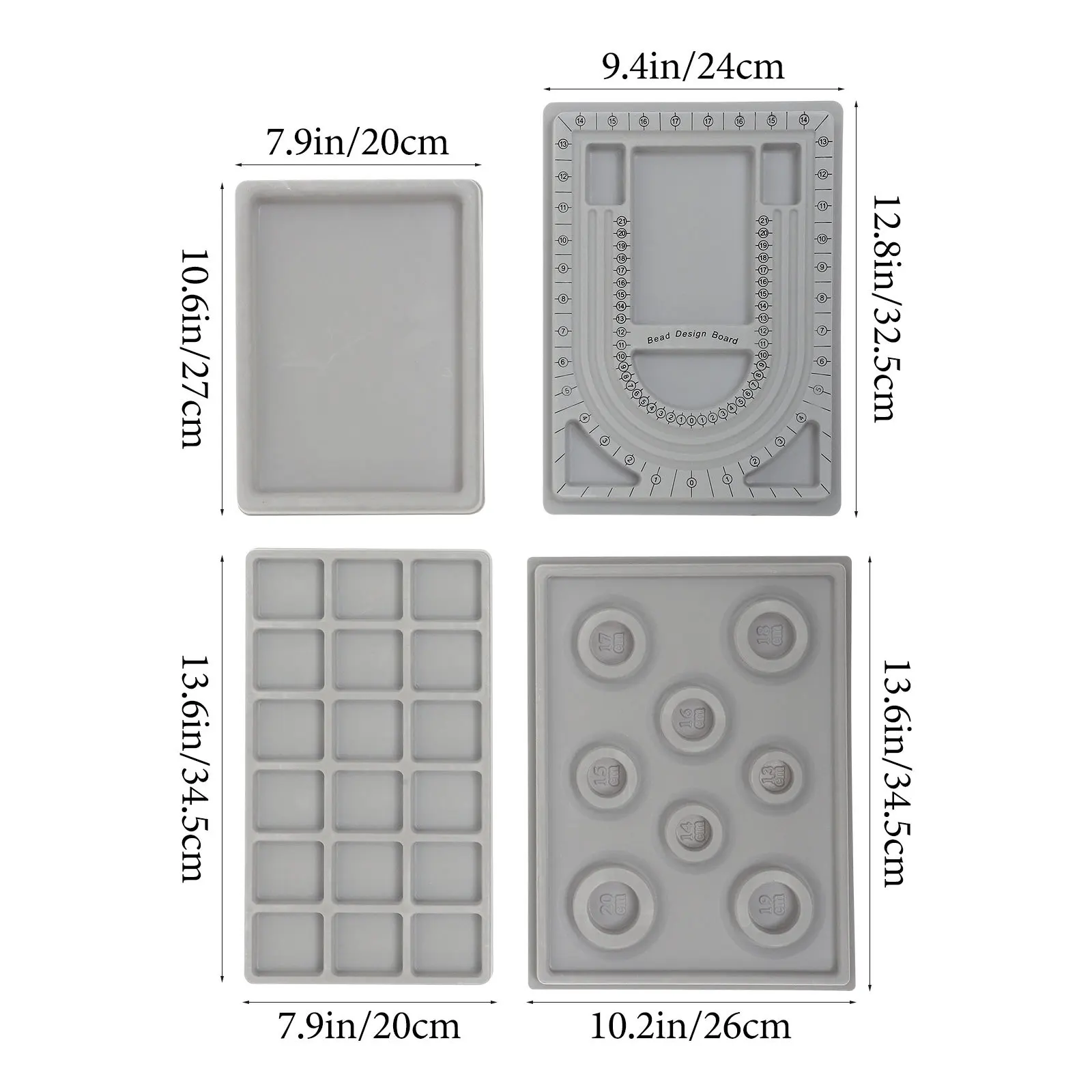 4Pcs Beads Design Trays Jewelry Making Storage Box Durable Smooth Surface Beading Accessories Beads Design Boards