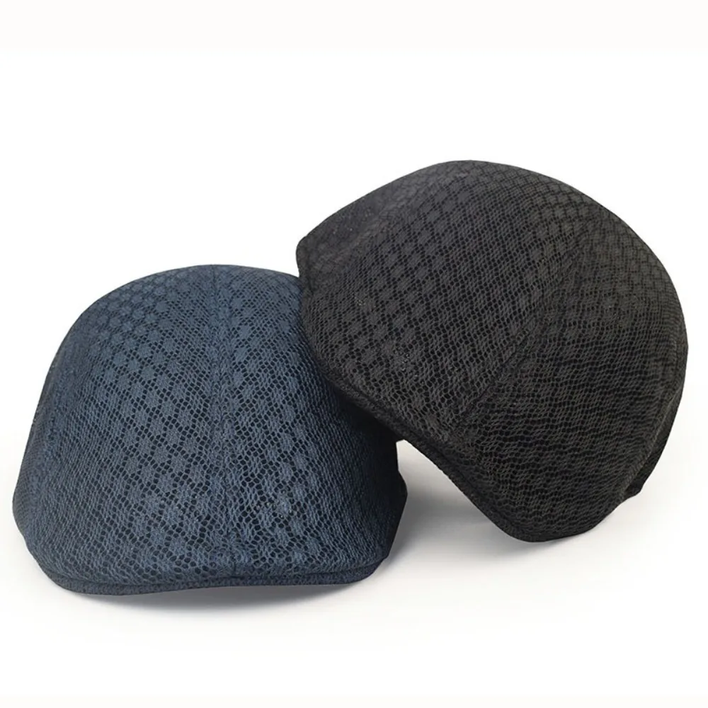 Fashion Korean Version Duck Tongue Hat Hollow Breathable Mesh Berets Solid Color Forward Hat Unisex