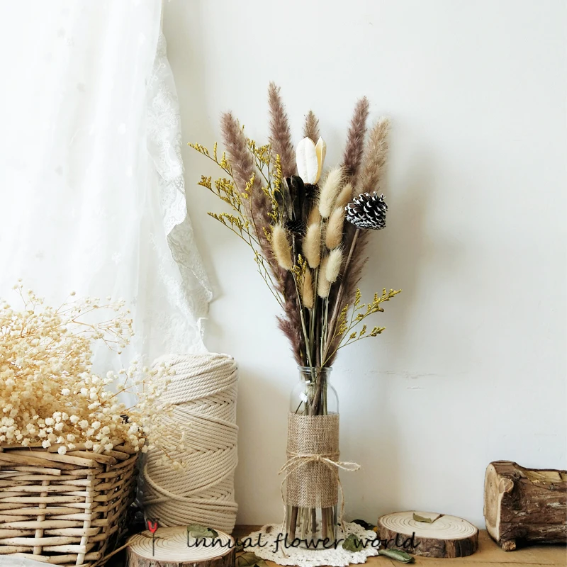 Dried Reed Small Pampas Grass Natural Flowers Decoration Bouquet Arrangement Wedding Party Decor For Home Table Dried Pampa