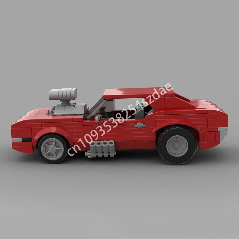 ตัวต่อ MOC Pixar Cars Snotrod Dodge Challenger RT 1970 City Champions รถซูเปอร์คาร์ 351 ชิ้น ของเล่นเสริมพัฒนาการ
