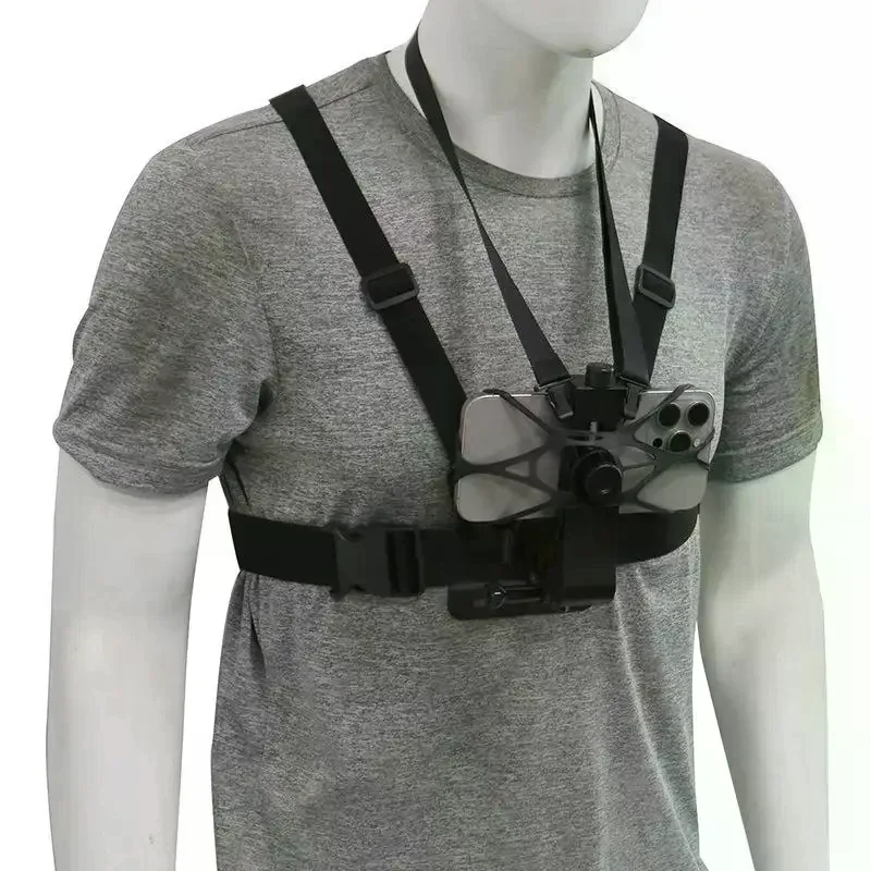 Adjustable Chest Phone Mount With Adjustable Straps, Universal Holder Perfect For Vlogging Hiking Cycling Outdoor Recording
