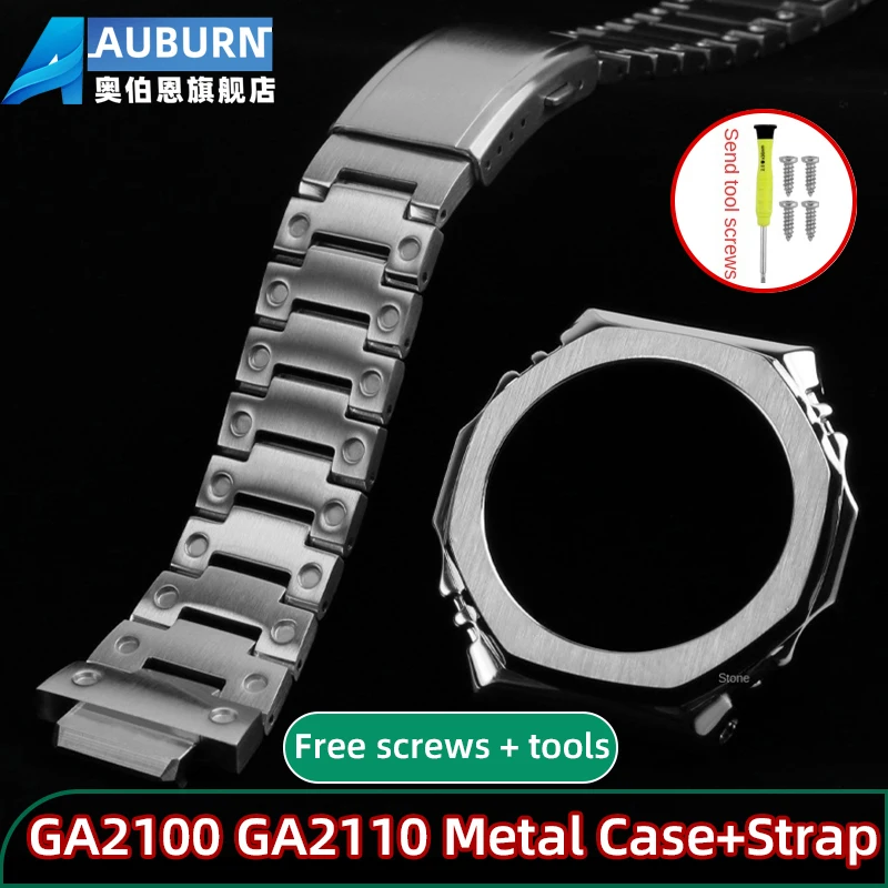 GA2100 GA2110 Metal Case+Strap for Casio Personalized Revised Chain stainless steel Strap Modificatio Royal Oak men\'s Accessonie