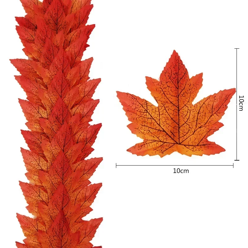 인조 단풍잎 할로윈 수확 축제 홈 장식, 뼈없는 느낌, 빨간색, 싱글 피스, 인공 단풍잎, 50 개