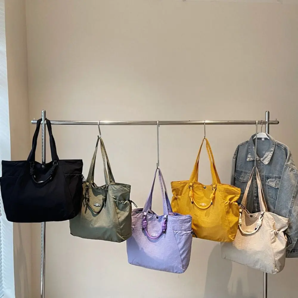 

Portable Casual Nylon Tote Bag Nylon Rope Korean Style Lightweight Eco Bag Large Capacity Handbag Nylon Shoulder Bag Women
