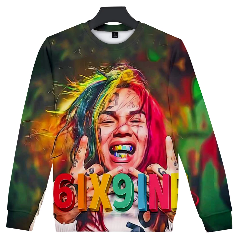 

3D Custom Printed Rapper 6ix9ine Fashion O-neck Sweatshirt Women/men Long Sleeve Sweatshirts Casual Streetshirt Clothes Winter