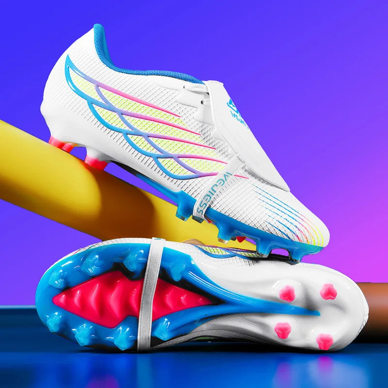 

Молодежные футбольные бутсы с длинными шипами, шнурки без языка, сверхвысококачественные специальные футбольные бутсы из натуральной травы