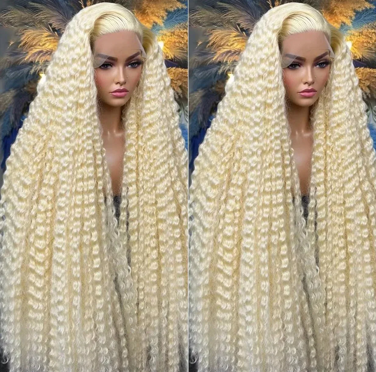 30 Inch Lace Front Wig 13x6 Hd Lace Frontal Wigs Blonde Deep Wave Human Hair 613 Curly Colored 100% Brazilian Hair For Women