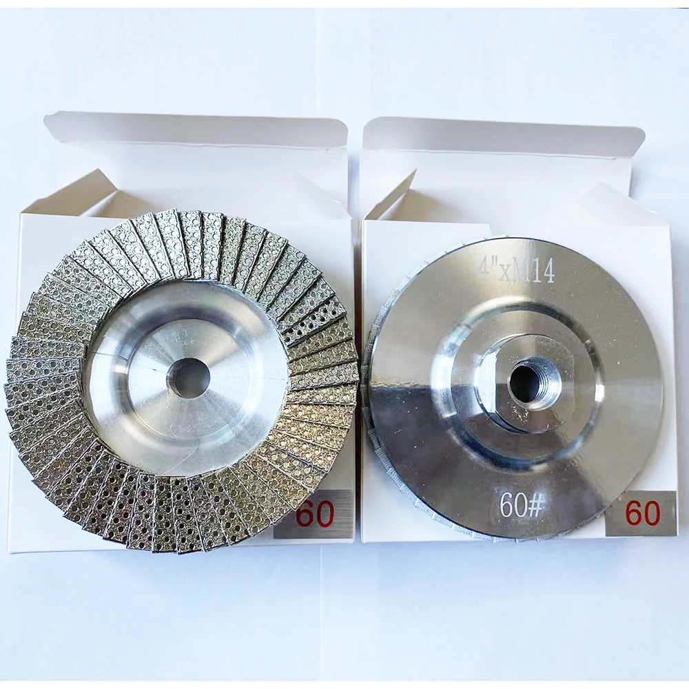 Diamond Flap Disc 4 Inch 100mm M14 Or 5/8-11 Thread Metal Adapter Diamond Electroplated Grinding Wheel Flap Disc Abrasive Tool