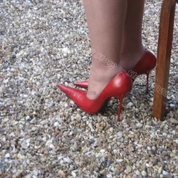 Red Matte Leather Pointed Toe Pumps Shallow British Style Stylish Party Dress Women Spring Sexy Shoes 2024 Zapatos Para Mujere