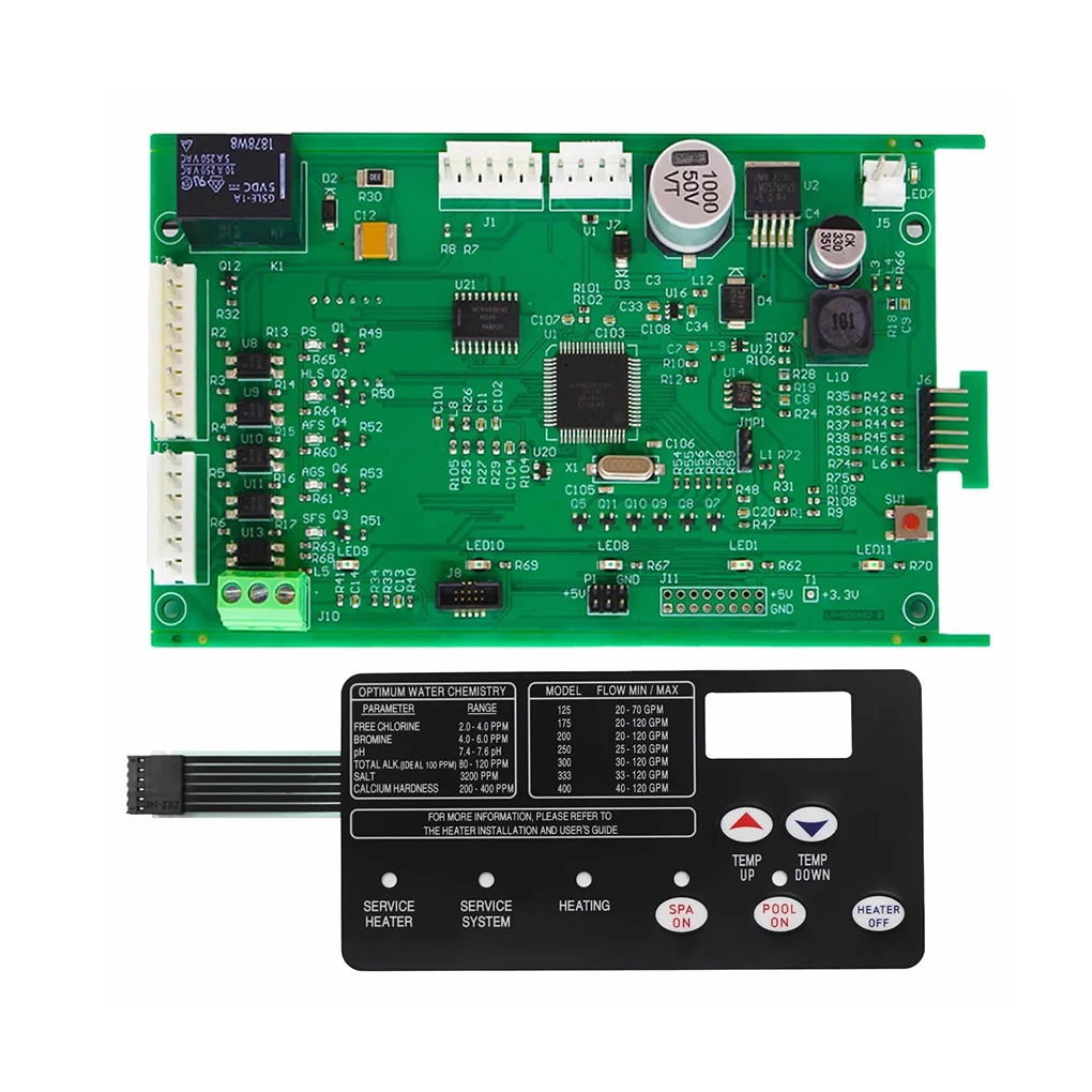 42002-0007S Control Board Kit W/ 472610Z Switch Pad Replace for Master Temp NA/LP Series Pool Spa Heater Electrical Systems