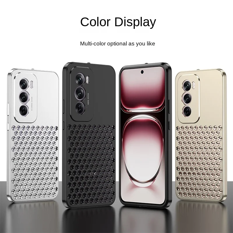 Luxurious Hollow heat dissipation Back Cover For Oppo Reno12 military project shockproof  Phone Case For Oppo Reno12 Case 6.7
