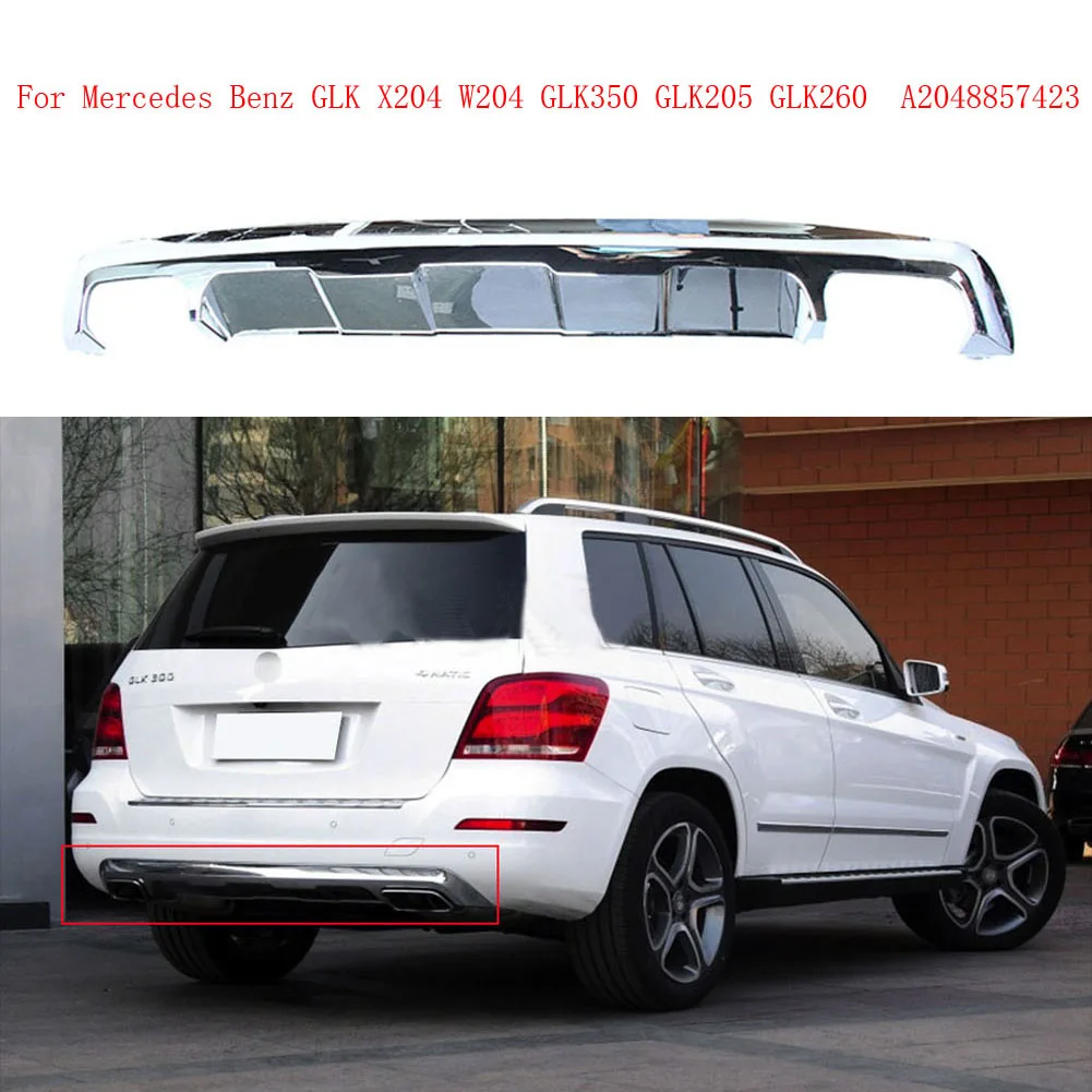 

A2048857423 Rear Bumper Chrome Chromium Trim Spoiler Diffuser For Mercedes Benz GLK X204 W204 GLK350 GLK205 GLK260 2013-2015