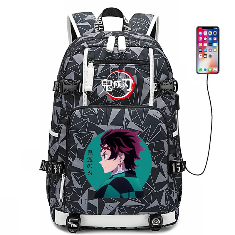 2022 new high school student schoolbag cross-border printing Demon Slayer waterproof computer travel backpack