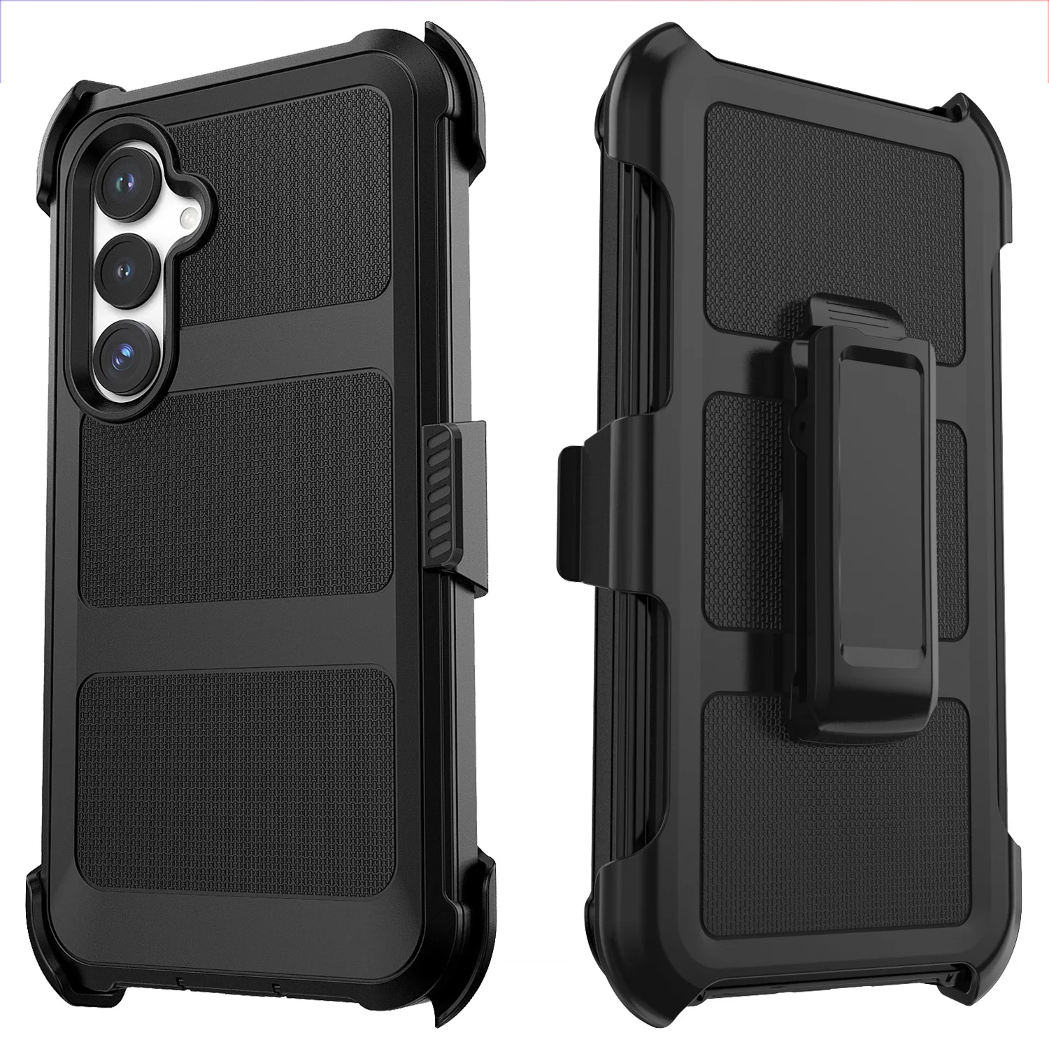 

Black For Samsung Galaxy S25 FE Phone Case Rugged Shockproof Heavy Duty Protective Dual Layer Cover With Belt Clip