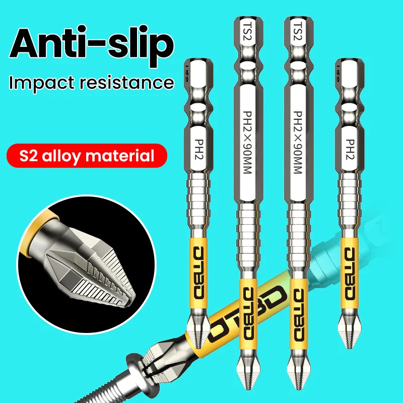 PH2 Magnetic Batch Head Cross Screwdriver Hardness Non-slip Drill Bit Screw Driver Hand Tools 25/50/65/70/90/150mm image 2