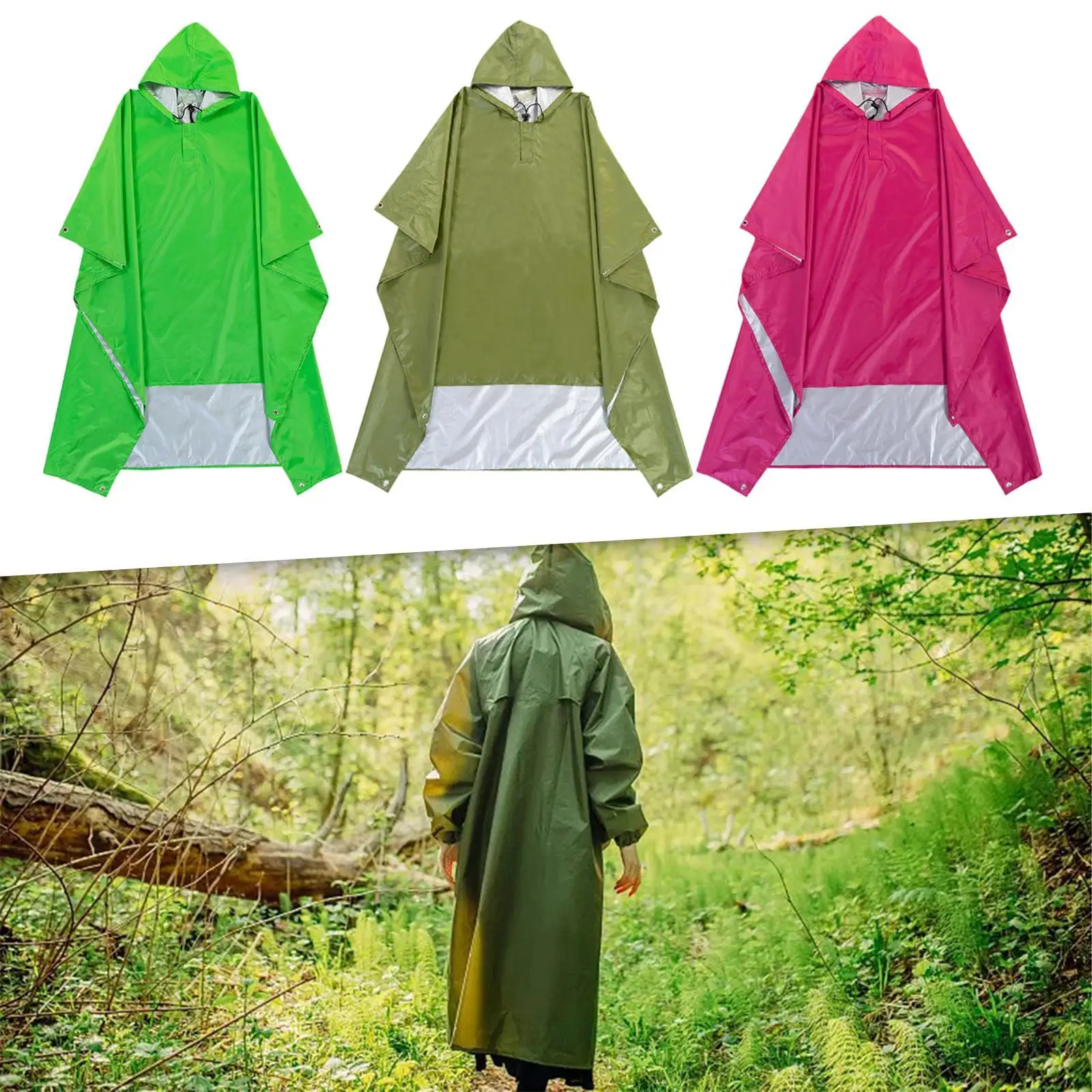 Hooded Rain Poncho Pullover Rain Coat for Outdoor Activities Sporting Event
