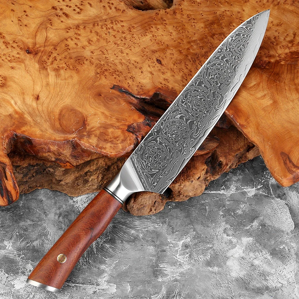 

Premium Damascus Steel 8-Inch Chef's Knife Razor-Sharp Western-Style Chef's Knife Home & Hotel Professional Slicing Knife