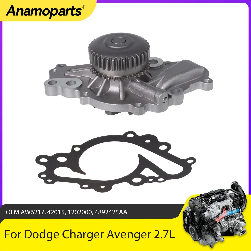 

Engine Part Water Pump Fit 2.7 L V6 Gas For Chrysler 300 Sebring Dodge Charger Avenger 2.7L 08-10 AW6217 42015 1202000 4892425AA