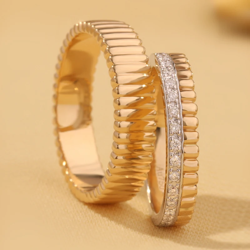 Elevate Your Bond: Premium 18K Gold Engagement Rings for Couples in Platinum, Gold Colors