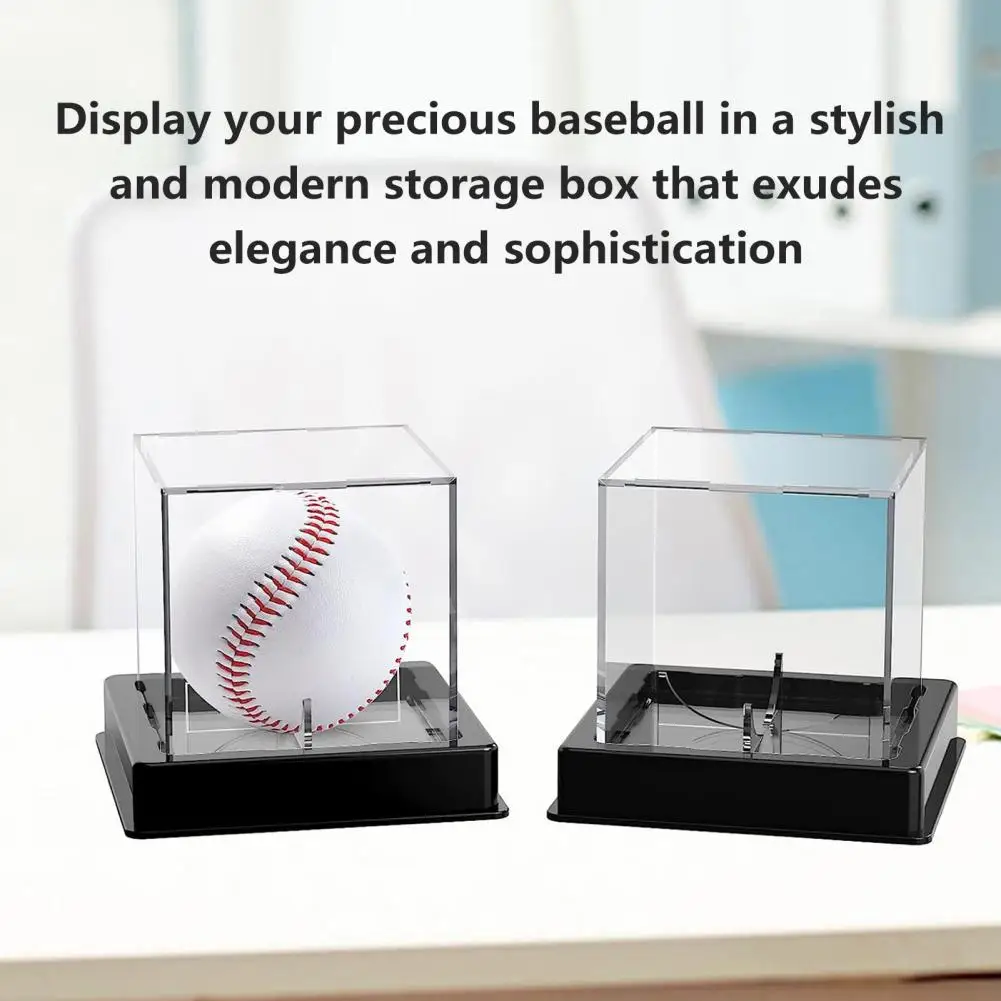 Transparent Baseball Display Case With Stable Base Dustproof UV-Resistant Multifunctional Storage Box Baseball Holder Vitrina