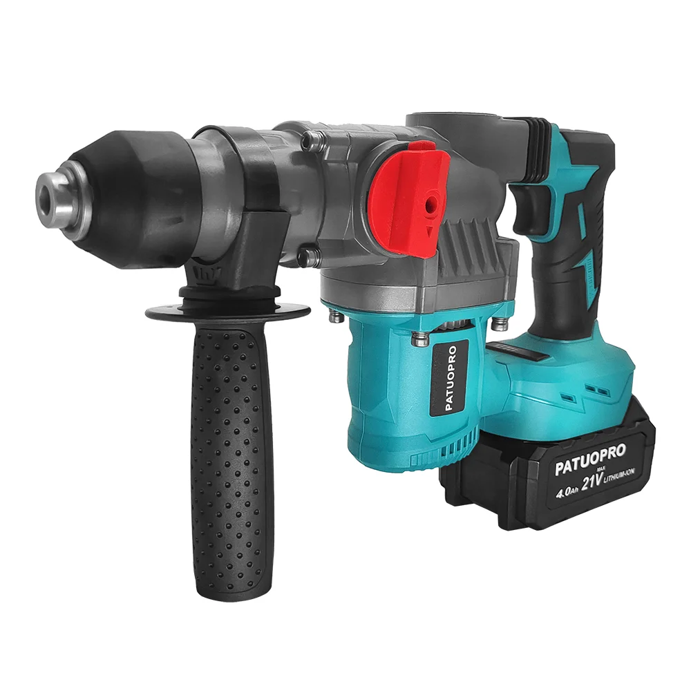 Taladro de Martillo inalámbrico sin escobillas, Taladro de Martillo rotativo de 2 modos multifuncional para batería Makita de 18V