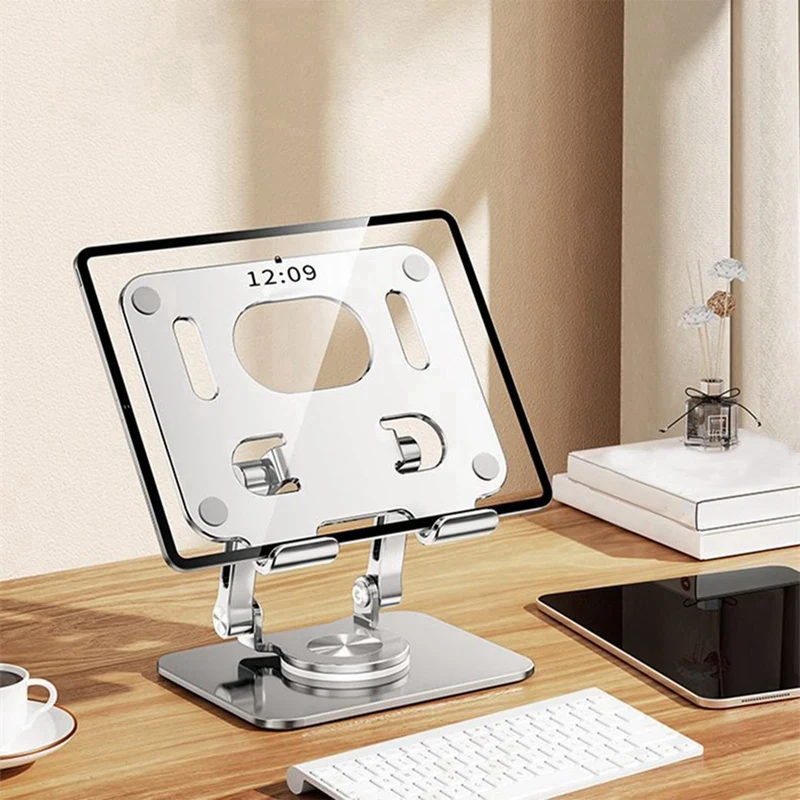 

T35C Foldable Adjustable Laptop Holder 360° Rotation Tablet Holder Al-Alloy Stable Compatible With Tablet