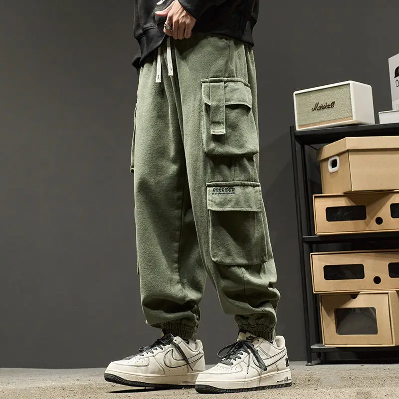 

Summer Durable Multi-Pocket Casual Pants Men's Plus Size Loose Cuffed Cargo Pants