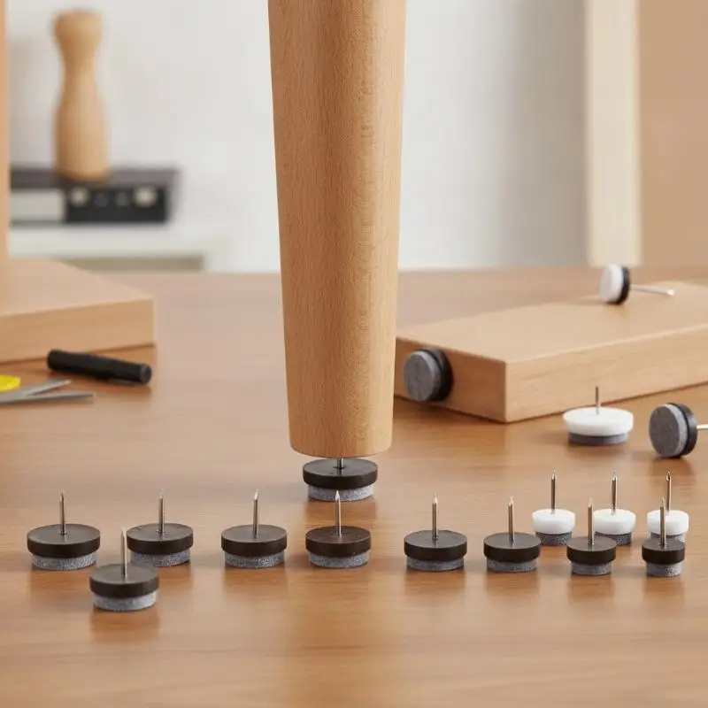 10Pcs Felt Furniture Glide Nails Wear Proof Anti Scratch Noise Reduction Non Slip for Restaurant Chair Table Legs Use