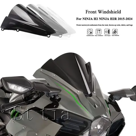 Motorcycle WindShield For Kawasaki Ninja H2 NINJA H2R 2015-2024 Windshield Front Windscreen Wind Deflector Fairing