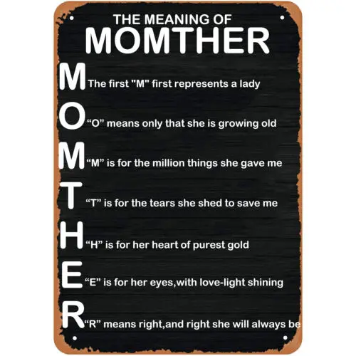 Funny Mother's Day Tin Signs Retro Poster for Home Kitchen Bedroom Wall Decor sign