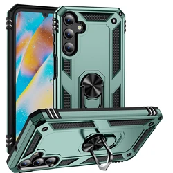For Samsung Shockproof Armor Phone Case A15 A35 A55 A05S A14 A13 A24 A34 A54 Bumper Silicone Phone Finger Ring Holder Back Cover