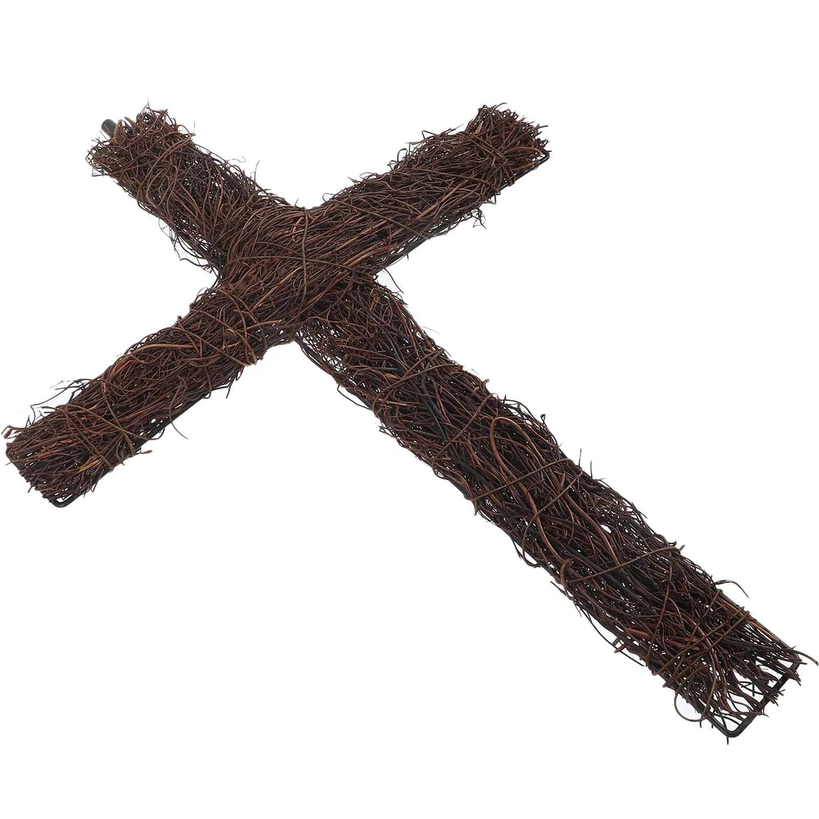 

Woven Rattan Cross Stake DIY Wreath Garland Garden Decoration Outdoor Frame Easter Wedding Party Home Craft Decor