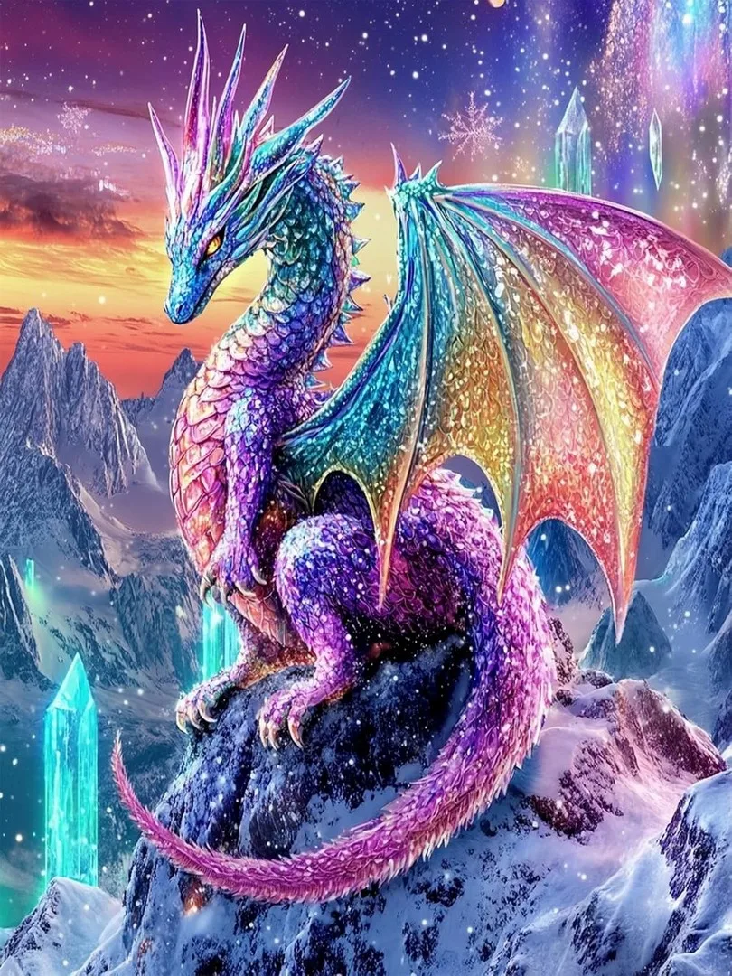 

JMINE Div 5D Dragon Mountain, полная алмазная живопись, наборы для вышивки крестом, художественные тематики животных, 3D краска с бриллиантами