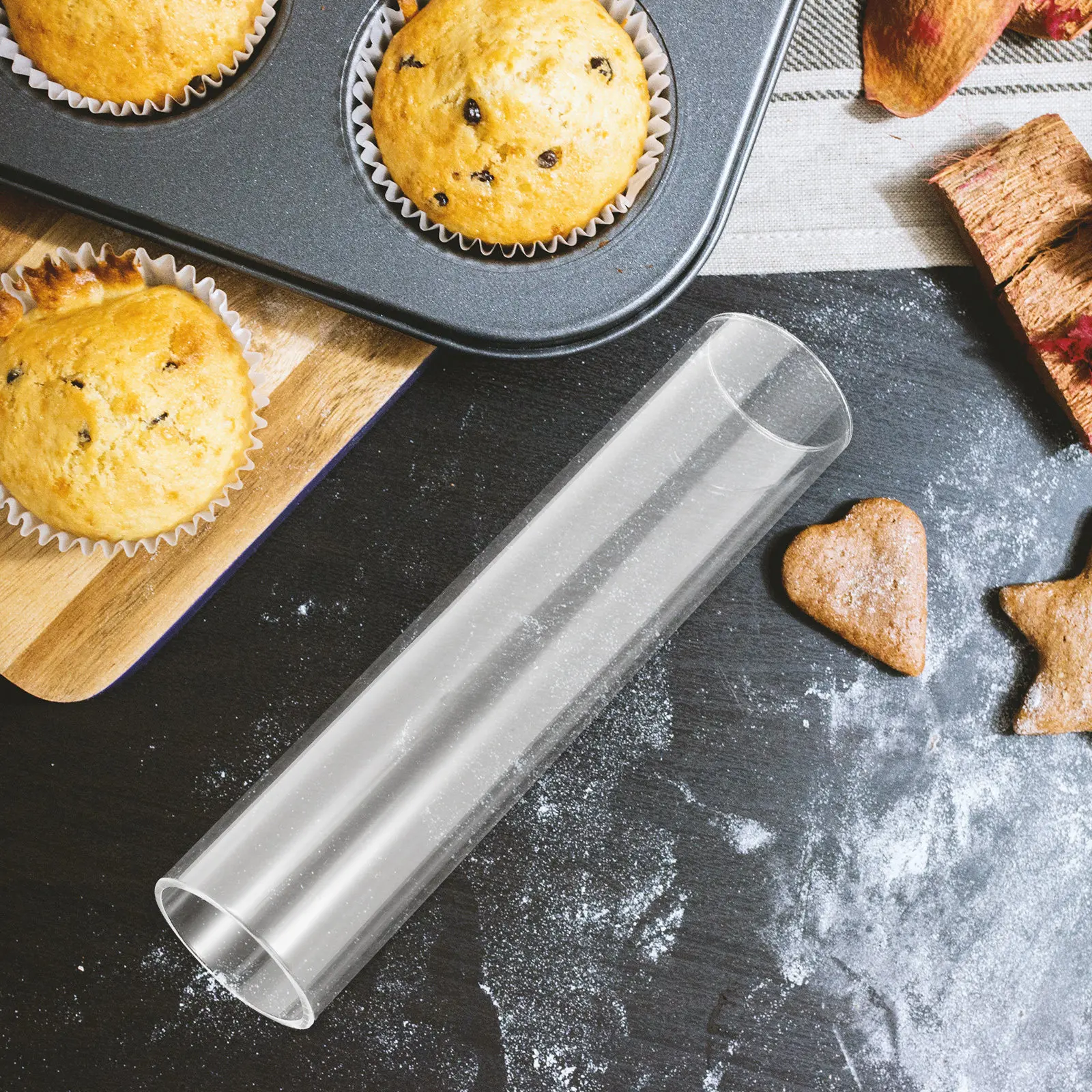 Clear Plastic Cookie Dough Shaper Cylinder Mold for Easy Shaping Cooling and Storage Versatile Baking Tool for Home Bakery