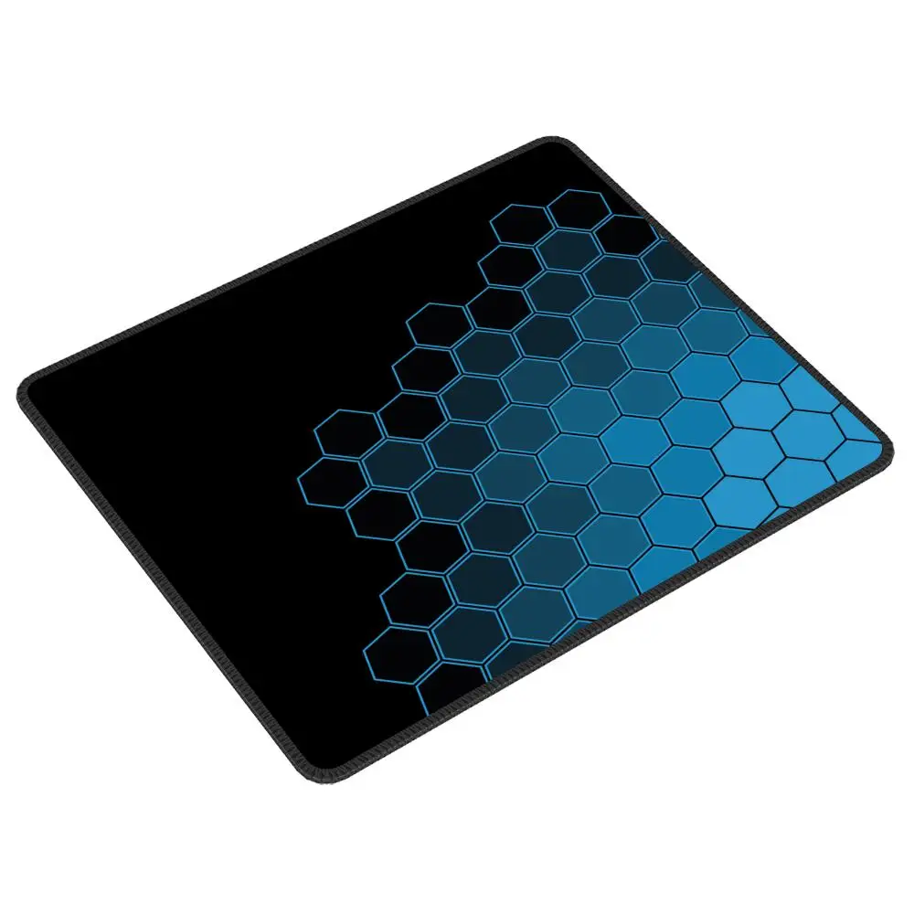 Abstract black hexagon pattern Mouse Pad Small Blue Mousepad Gaming Accessories Office Desk Mat Laptop Computer Mouse Mat