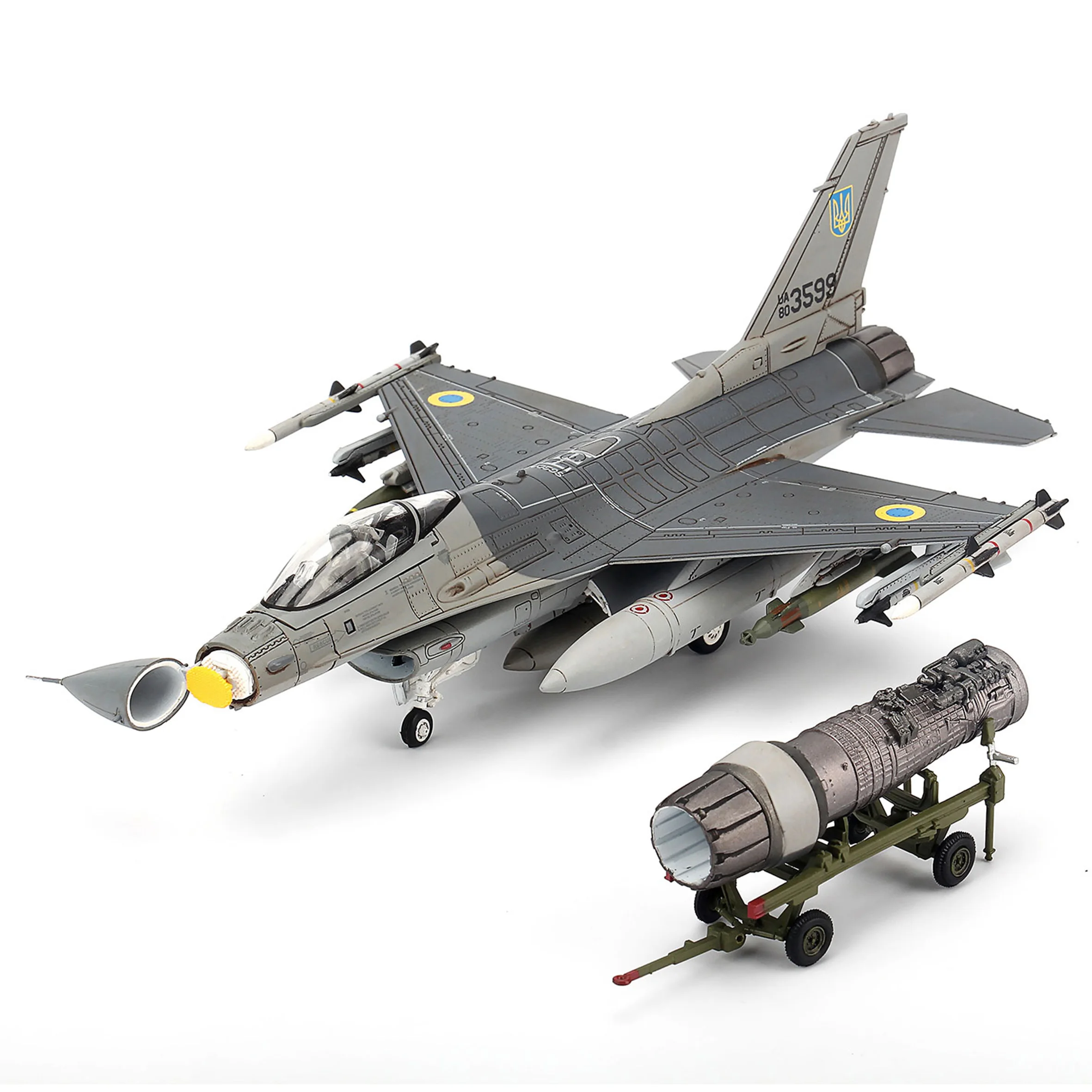 JC 1/72 F-16AM fighter model Ukraine Force 831st Tactical Aviation Bgd UA80-3599 2024 static alloy finished product model