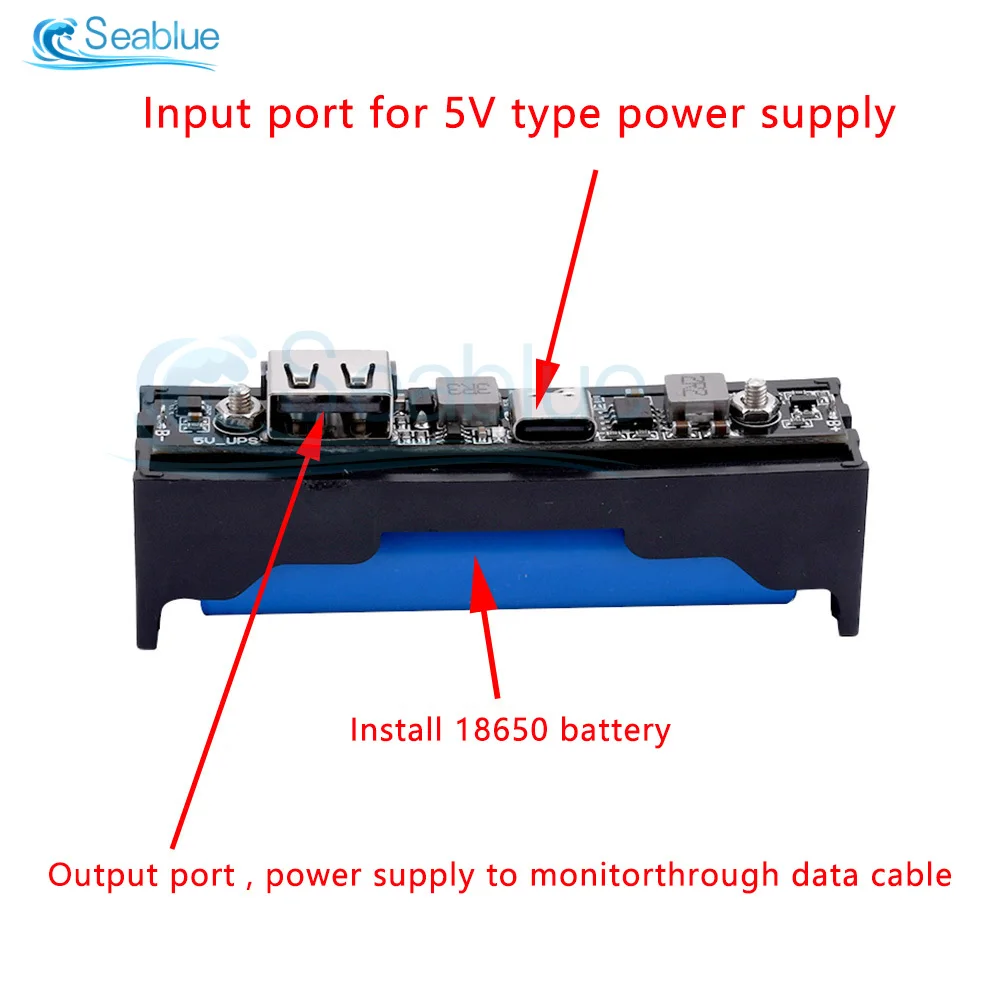 Ładowarka do akumulatorów litowych typu C 5 V UPS 18650 DC-DC Step Up Booster Converter Ładowanie Zasilacz awaryjny