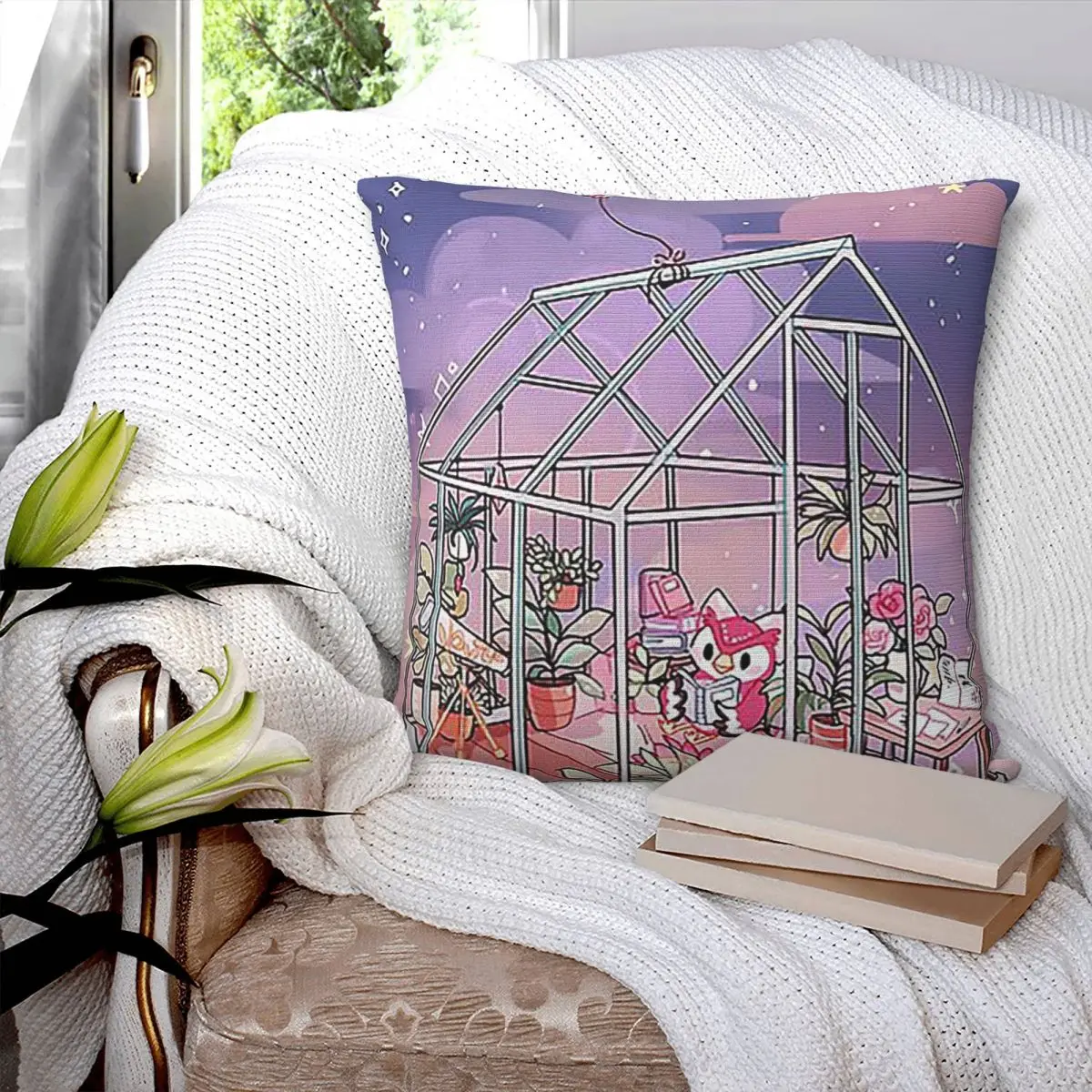 Greenhouse Square Pillowcase Pillow Cover Polyester Cushion Decor Comfort Throw Pillow for Home Sofa