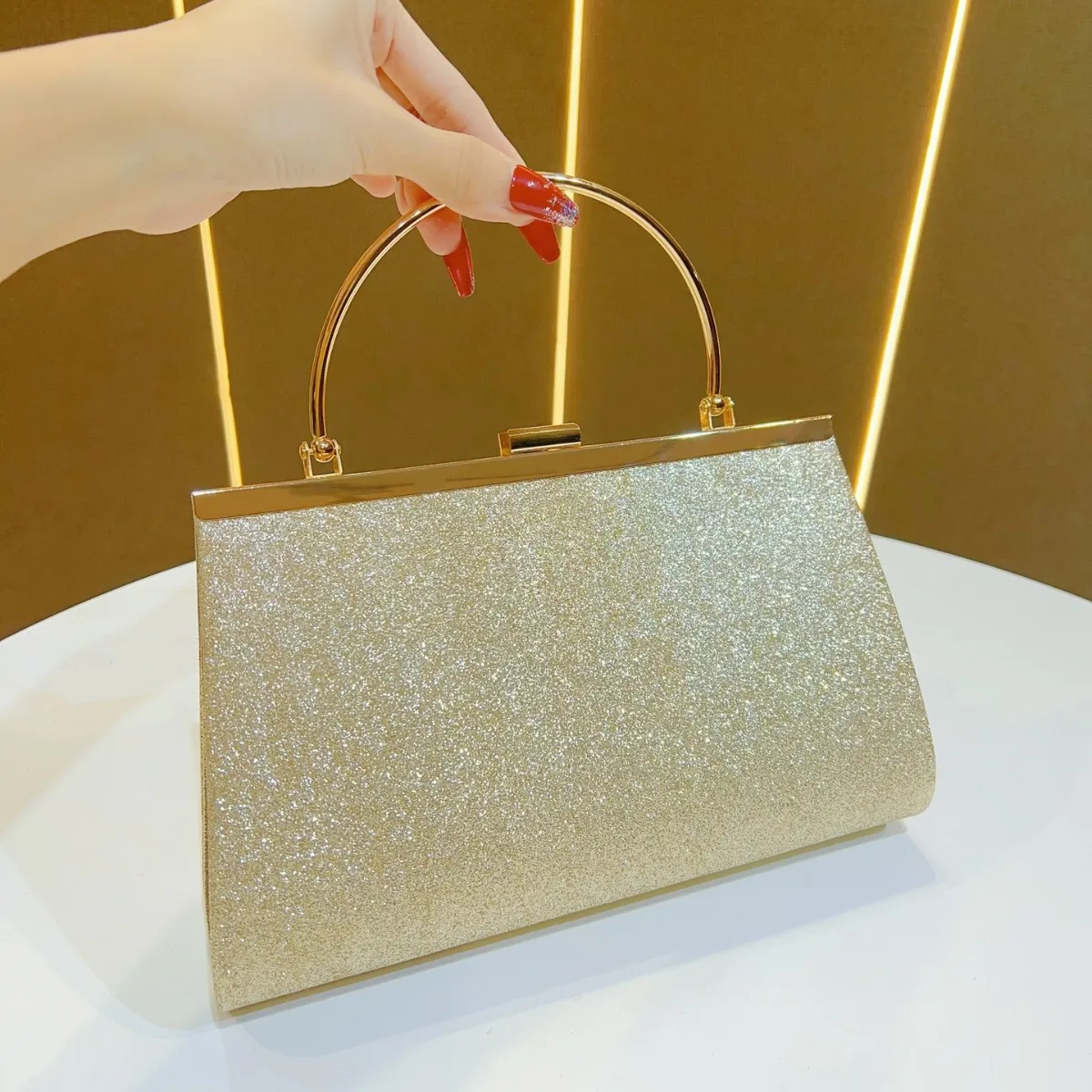 

Shiny New Party Handbag Crossbody Bag, Elegant Evening Dress Purse, Dinner Shoulder Bag for Women,Versatile Soft Polyester Fiber