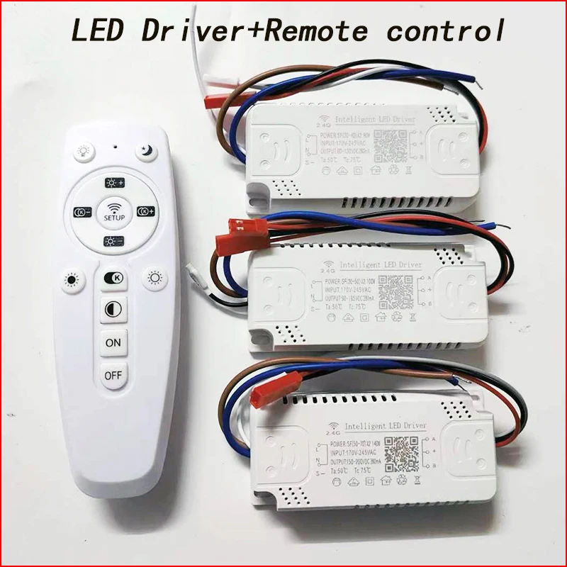 

2.4G Intelligent LED Driver +Remote Control Power Supply Dimming Color-Changeable Transformer Connect To LED Tape (60-80W)×2