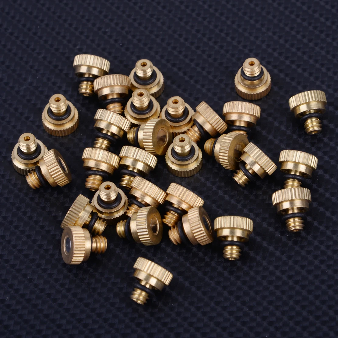 LETAOSK New 30pcs Brass Misting Nozzle Fogging Sprinkler For Cooling System 0.012 10/24 UNC Brass & Stainless Steel