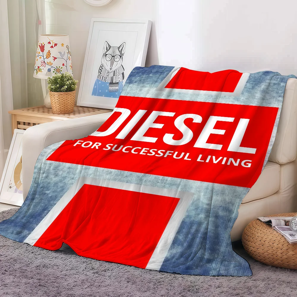 Fashion print D-DieselS Blanket For Sofa Office Bed Plane Travel Sleep Read Relax Camping Soft And Warm
